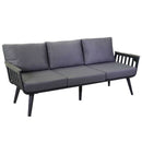 Set Salotto da Giardino Divano 2 Poltrone e Tavolino in Alluminio Medford Antracite