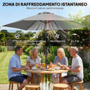 Ombrellone da Giardino 3x3 m Inclinabile con Apertura a Manovella in Metallo e Poliestere Grigio      