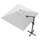 Ombrellone da Giardino Decentrato 3x3m in Alluminio Telo in Poliestere Mosini Jazz Grigio e Bianco