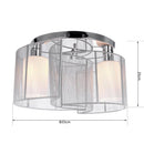 Lampadario a Incasso Ø35x25 cm con 2 Paralumi in Metallo 