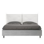 Letto Matrimoniale Struttura Cemento con Cuscini in Similpelle Egos Appia Bianco Varie Misure