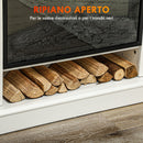 Camino Elettrico da Pavimento 1800W con Fiamma a 3 Intensità e Telecomando 117x30x100 cm Bianco 