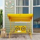 Dondolo per Bambini da Giardino a 2 Posti 112x75x120 cm con Cinture di Sicurezza Giallo   