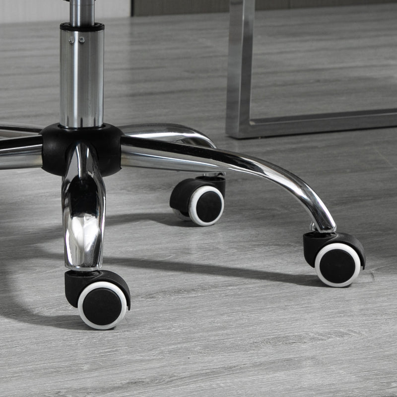 Sedia da Ufficio Operativa 48x53x80-90 cm in Tessuto Effetto Lino Grigio