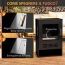 Camino a Bioetanolo da Pavimento Autoportante con Bruciatore da 0,9L 44x28x68 cm Nero  