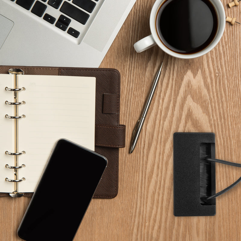 Passacavi da Tavolo Plasquare 2 Imballo 5 Pezzo Plastica Nera Tecnoplastica Emuca