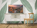 Mobile TV Matera 117x60x40 cm in Legno MDF e Ferro Bianco/Marrone