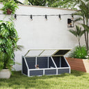 Casetta per Tartarughe di Terra 120x55x50A cm senza Fondo in Legno e Acciaio Grigio e Bianco  