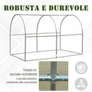 Serra a Tunnel da Giardino 295x200x190 cm in Acciaio e PE  Bianca