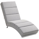 Poltrona Chaise Longue Reclinabile con Schienale Alto 160,5x60,5x93 cm in Tessuto Effetto Lino Grigio Chiaro 