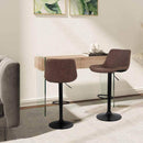 Set 2 Sgabelli 50x44x58/78 cm in Similpelle Base Nera Moka