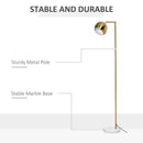 Lampada da Terra 38x26x165 cm E27 Paralume Regolabile Oro