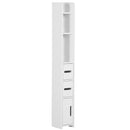 Mobile a Colonna con Mensole e Armadietti 15x17x120 cm in MDF e Legno Truciolare Bianco