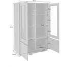 Mobile Vetrina 4 Ante 100,1x41,4x146 cm Bloom Bianco Lucido e Noce