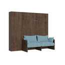 Letto Matrimoniale A Scomparsa 160 Kentaro Con Divano E Colonna Noce e Azzurro      