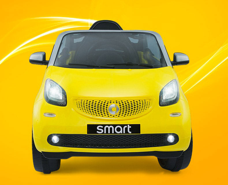 Macchina Elettrica per Bambini 12V Smart Fortwo Cabrio Gialla