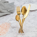 Servizio Set di Posate 24 Pezzi in Acciaio Inox VdE Tivoli 1996 Cut Oro