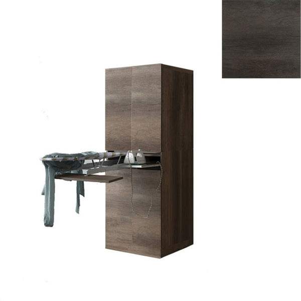 Mobile Lavanderia a Colonna per Lavatrice o Asciugatrice con Asse da Stiro e Ante 70x70x192A cm in Nobilitato Unika Olmo Scuro online