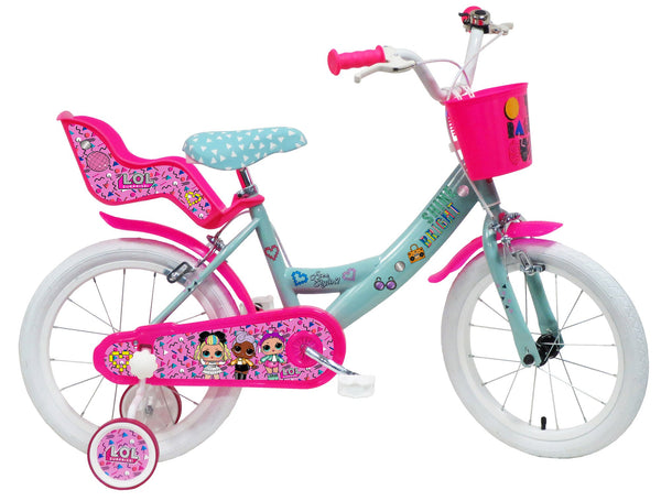 prezzo Vélo Fille 16" 2 Freins Lol Marine Vert et Rose