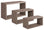 Lot de 3 étagères murales rectangulaires en panneaux de fibres triptyques marron taupe