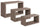 Lot de 3 étagères murales rectangulaires en panneaux de fibres triptyques marron taupe