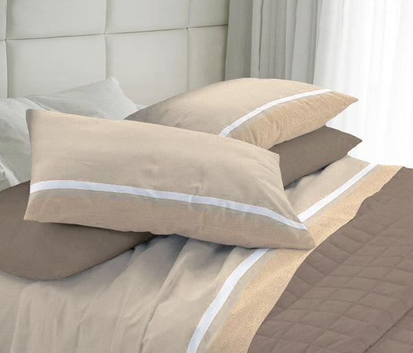 online Ensemble de draps et taies d'oreiller en coton Cober Belfast Beige différentes tailles