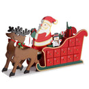 Calendario dell'Avvento Slitta di Babbo Natale 51,5x30x13 cm con 24 Cassetti in Legno Multicolore      