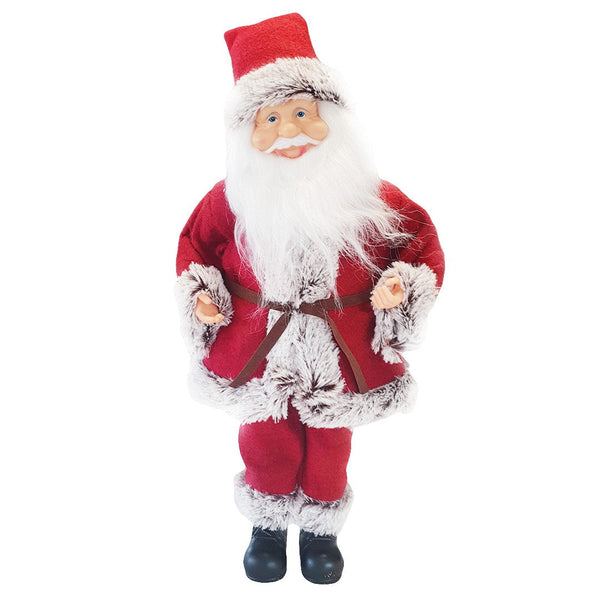sconto Marionnette Père Noël H45 cm Boîte à Musique Rouge et Grise avec Sons et Mouvement
