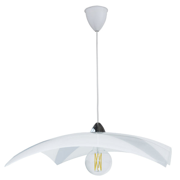 Suspension 50X50 1xE27 Cadre Chrome-Blanc Verre Plaque Blanc E-Energy Valentina online