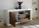 Mobile Buffet 2 Ante 2 Cassetti 184x42x86 cm in Legno TFT Lipari Bianco e Noce