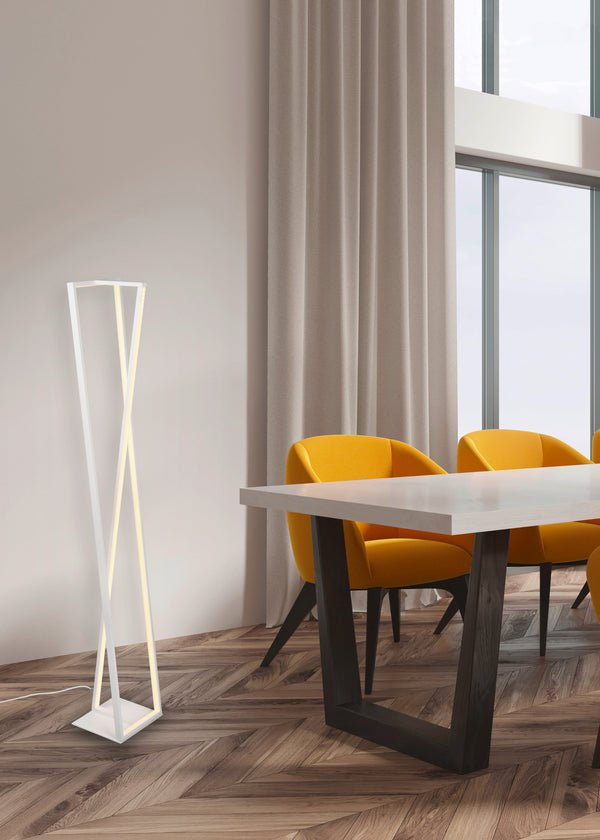sconto Lampadaire led d'intérieur en Métal Blanc Mat