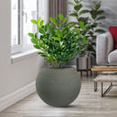 Vaso da Esterno Interno Design a Sfera Ø40x33 cm Botticelli in Resina Verde 