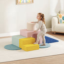 Set 8 Costruzioni Morbide per Bambini 0-3 Anni in Velluto e Schiuma PU Blu      