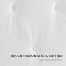 Testiera Letto Matrimoniale Imbottita Design a Bottoni 160x7x120 cm in Pelle PU Bianca