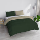 Copripiumino Matrimoniale con Sacco e Federe Double Face Verde Oliva/Tortora