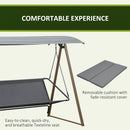 Dondolo 3 Posti da Giardino 224x133x173 cm in Acciaio Grigio