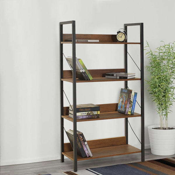 prezzo Bibliothèque en bois 139x73x35 cm Étagère 4 étagères pour bureau Noyer