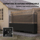 Portalegna da Interno ed Esterno 260x38x118 cm con Copertura e Borsa in Oxford 600D Portata 500 kg in Acciaio Zincato Nero      