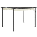 Pergola da Giardino 3,96x2,96m Tettuccio Retrattile e Struttura in Alluminio Crema
