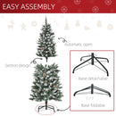 Albero di Natale Artificiale Innevato 150 cm 464 Rami e 28 Pigne Verde e Bianco 