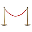 2 Colonnine Separacode Oro con Corda Rossa in Acciaio Inox Ø32x95 cm 