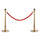 2 Colonnes Séparatrices Or avec Corde Rouge en Acier Inoxydable Ø32x95 cm