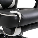 Sedia da Gaming con Rotelle in Similpelle Bianco e Nero 