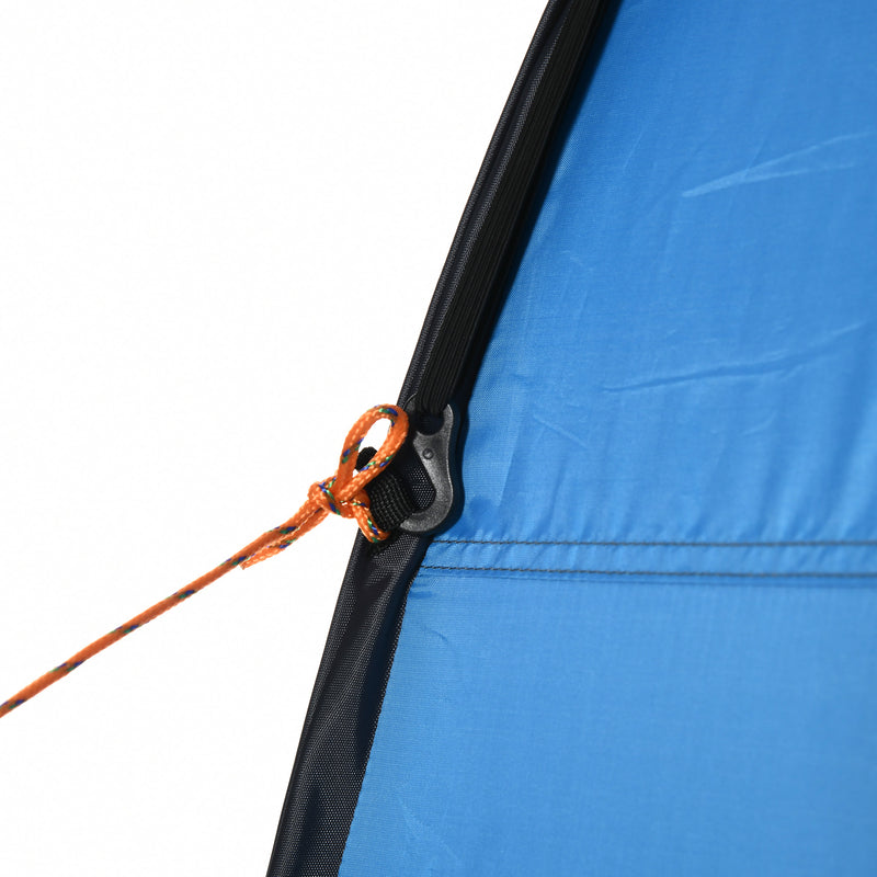 Tenda da Doccia Pop Up Impermeabile 126x124x189 cm con Porta a Cerniera Blu   