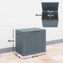 Baule da Giardino Impermeabile 56x41x50 cm con Maniglie in PP Grigio Chiaro      