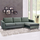 Divano con Chaise Longue Gregory in Tessuto Grigio