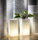 Vaso 40x40x80cm in Resina Tulli Schio Cubo Alto Essential 80 Cappuccino