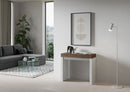 Consolle Allungabile 90-300x40x77 cm in Nobilitato Marrone e Bianco
