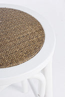 Sgabello Bar Circle Bianco in Legno