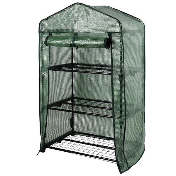 acquista Serra da Balcone a 3 Ripiani 69x48x125 cm Telaio in Plastica e Struttura in Acciaio Verde